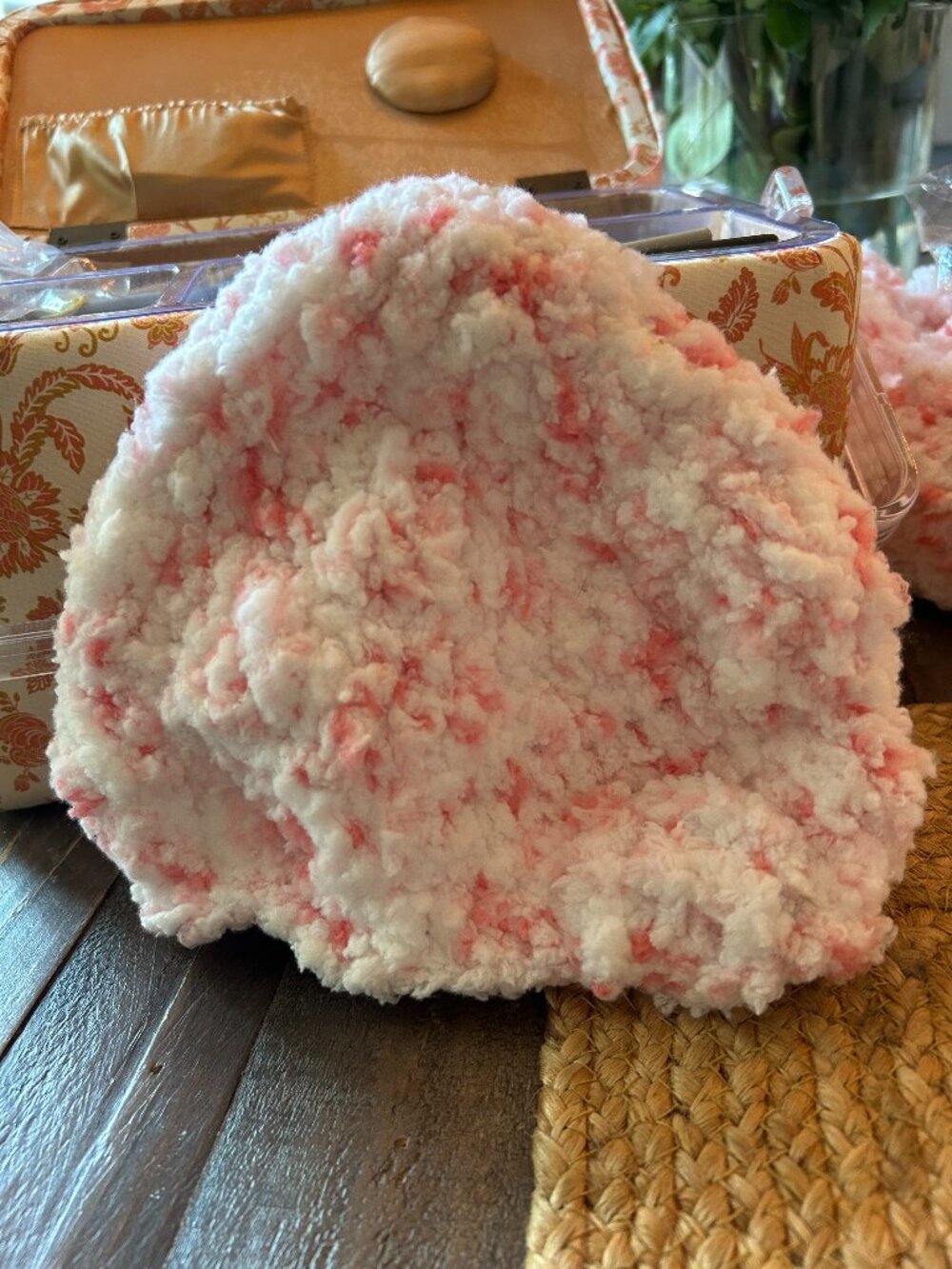 Soft Pink and White Hat